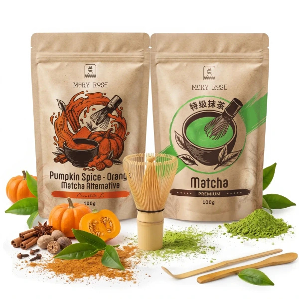Set para Matcha Latte colorido: Matcha + Orange Matcha + accesorios