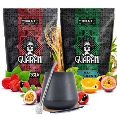 Guarani juego yerba mate cerámica calabaza bombilla