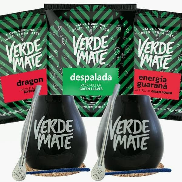 Yerba Mate Set calabaza + bombilla para dos