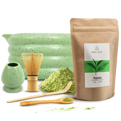 Juego para preparar té matcha: matcha 100g + accesorios