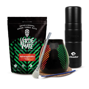 Set de Yerba Mate Verde Mate 400g 0,4kg Yerbomos XL + Calabaza + Bombilla