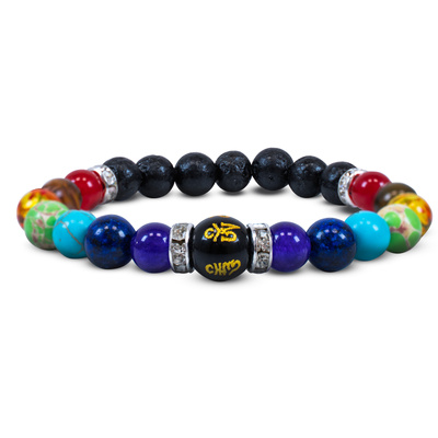 Pulsera "Siete Chakras" – con piedra de lava