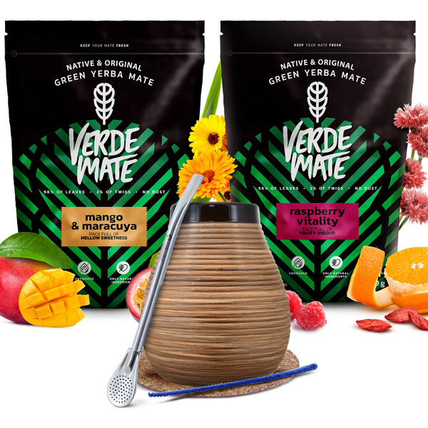 Verde Mate juego yerba mate cerámica calabaza bombilla