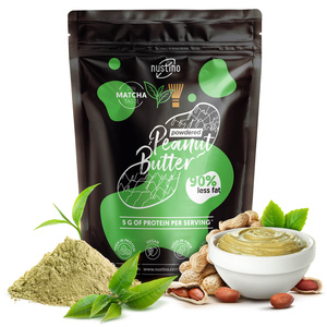 Set de mantequilla de cacahuete en polvo Nustino: Raspberry + Salted Caramel + Matcha 3x400g