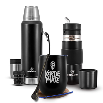 Set de Accesorios para Yerba Mate: Yerbomos + termo + taza térmica