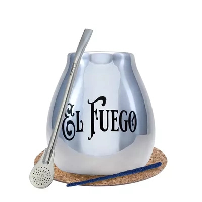 Yerba Mate BIG kalabasa bombilla plata El Fuego