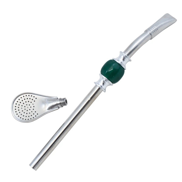 Bombilla Bomba 22 cm con piedra - verde