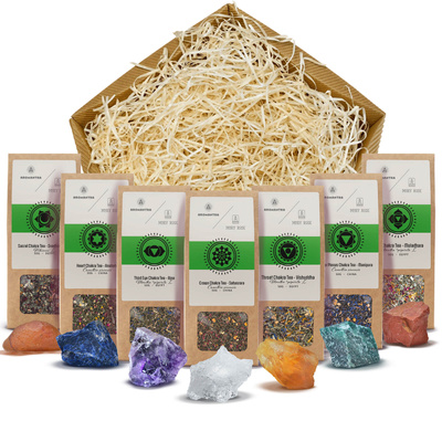 Set esotérico: 7 tés de los chakras + 7 piedras - set de regalo