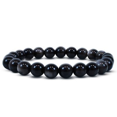 Pulsera con obsidiana plateada