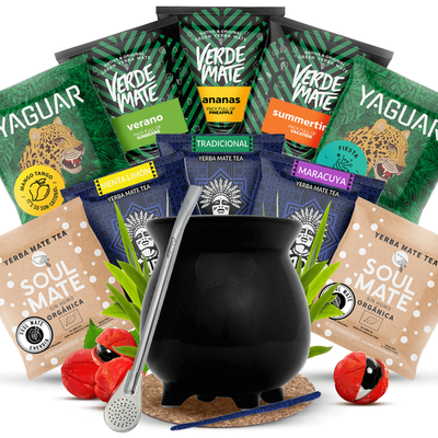 Set de Yerba Mate 10x50g Calabaza + Bombilla