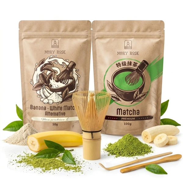 Set para Matcha Latte colorido: Matcha + White Matcha + accesorios