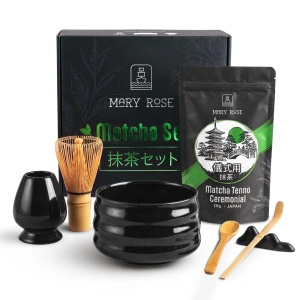 Set de regalo: matcha ceremonial japonés + matchawan + accesorios de bambú