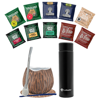 Juego de Yerba Mate 500g Calabaza 10x50g Termo