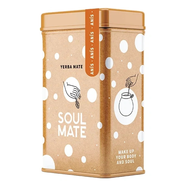 Yerbera – Lata metálica + Soul Mate Orgánica Anís 0,5 kg
