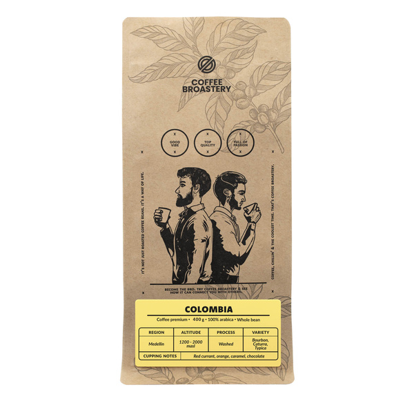 Bro Coffee Roastery - Café arábica en grano Colombia Medellin Premium 400 g