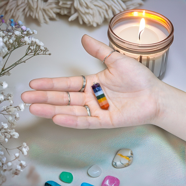 Set de regalo para rituales y trabajo con los chakras: incienso + vela + joyas