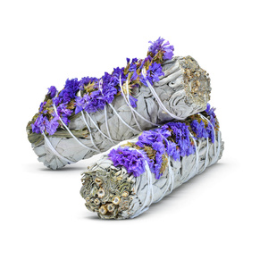 Estuche de meditación: incienso de salvia blanca + selenita