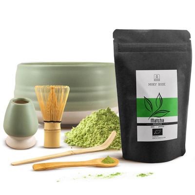 Set PREMIUM para preparar té matcha: matcha BIO japonesa 30g + accesorios