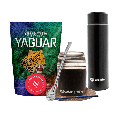 Juego Yerba Yaguar Energia Calabaza Conducir Termo 0,5kg