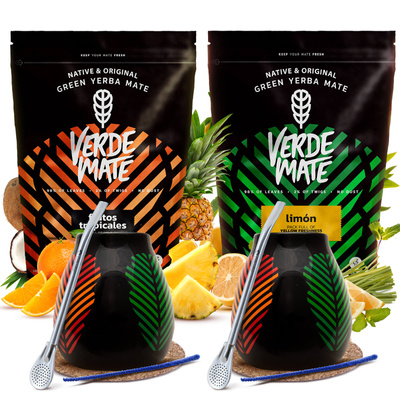 Set de Yerba Mate para dos Bombilla Calabaza 1kg