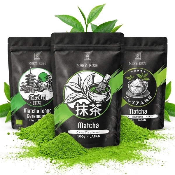 Set de 3 tés matcha ecológicos de Japón: ceremonial + premium + culinario