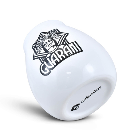 Calabaza de cerámica con logo "Guarani" - 350 ml - blanca