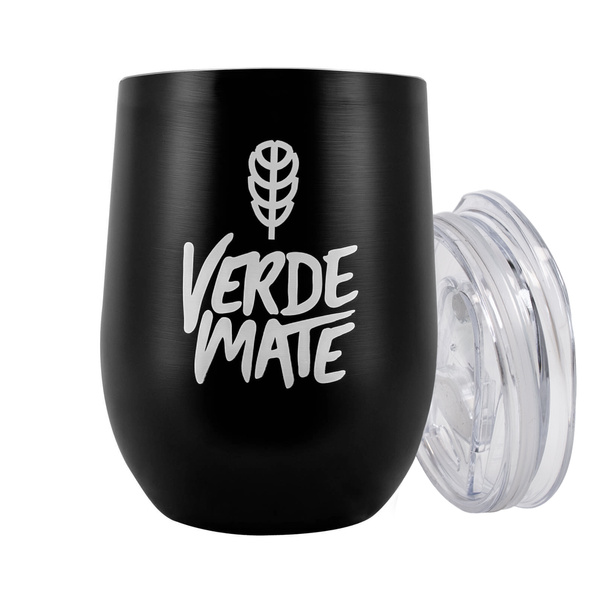 TermoLid – mate térmico para yerba mate con tapa – Verde Mate (negro) – 350 ml