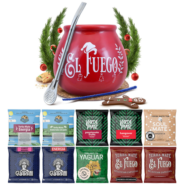 Yerba Mate 10x50g 500g set de muestras + accesorios