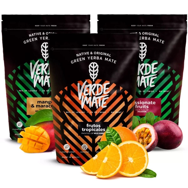 Verde Mate Green juego yerba mate afrutado 3x500 1,5kg