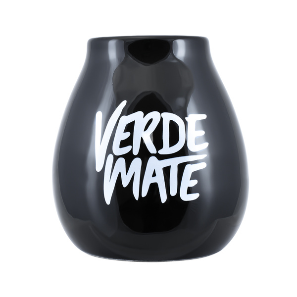 Mate de cerámica con logo Verde Mate (negro) 350 ml