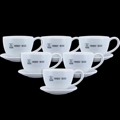 JUEGO DE 6 TAZAS CON PLATILLOS, CAFÉ, TÉ