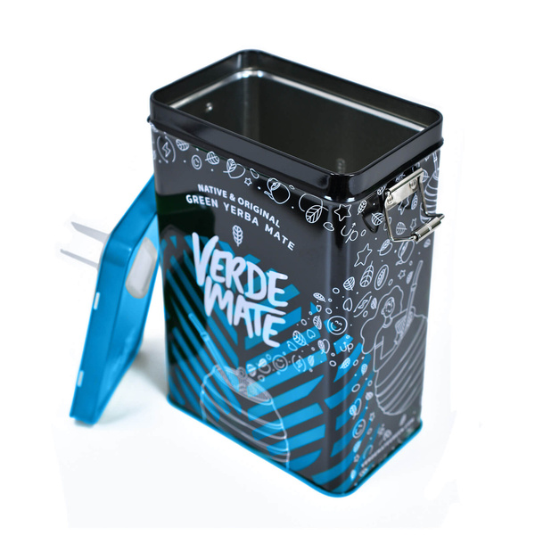 Yerbera – Lata metálica + Verde Mate Green Más IQ 0,5 kg