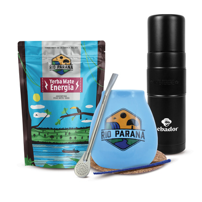 Set de Yerba Mate Rio Parana 500g 0,5kg Yerbomos XL + Calabaza + Bombilla