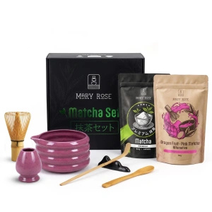 Set de regalo para Matcha Latte colorido: Matcha + Pink Matcha + accesorios