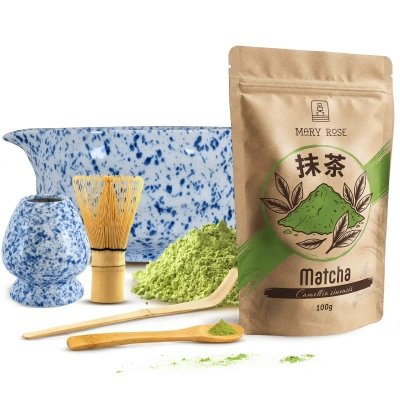 Juego para preparar té matcha: matcha 100g + accesorios