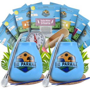 Yerba Mate Rio Parana set de inicio para pareja accesorios