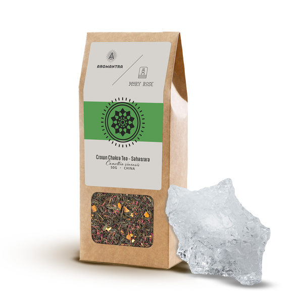 Set para Chakra Corona (Sahasrara): té de chakra + piedra mágica