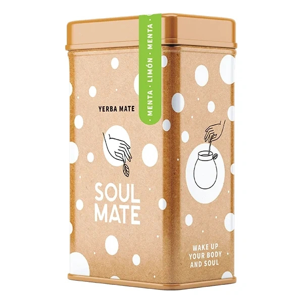 Yerbera – Lata metálica + Soul Mate Orgánica Menta Limon 0,5 kg
