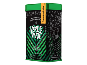 Yerbera – Lata metálica + Verde Mate Green Frutos Tropicales 0,5 kg