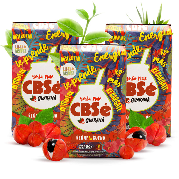 Yerba Mate CBSe Energy con Guaraná 3x500g (1.5kg)