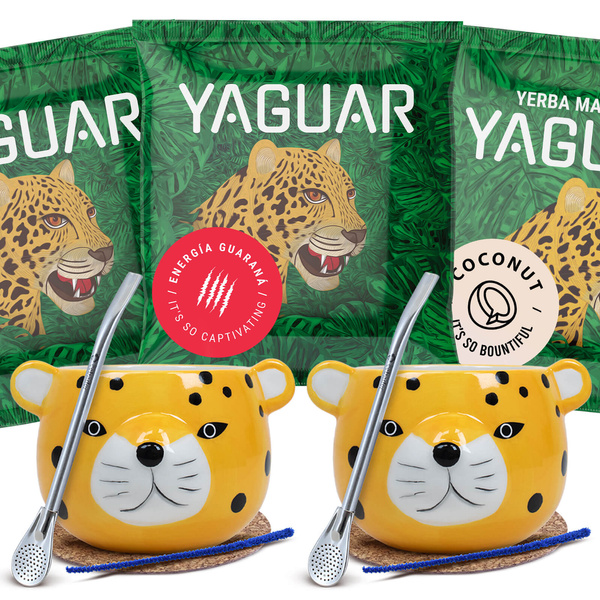 Yerba Mate Set calabaza + bombilla para dos