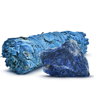 Estuche de meditación: incienso de salvia blanca + sodalita