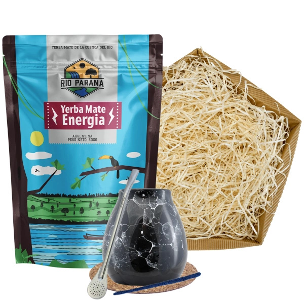 Set de regalo de Yerba Mate: Rio Parana Energia 500g + Calabaza + Bombilla