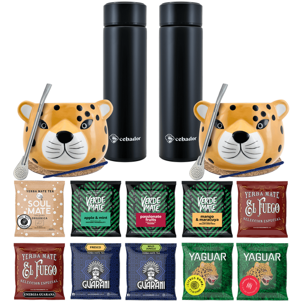 Yerba Mate Termo Bombilla Set para Dos 500g
