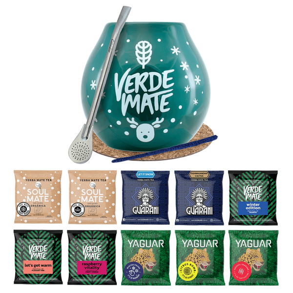Yerba Mate Set 10x50g Calabaza De Invierno Bombilla