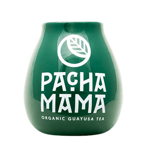 Mate de cerámica con logo Pachamama (verde) 350 ml