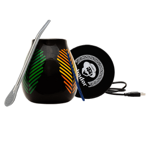 Set de Accesorios de Yerba Mate: calentador USB para taza + Calabaza + Bombilla