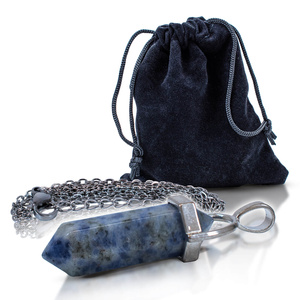 Colgante con Blue Spot Stone en bolsa + cadena