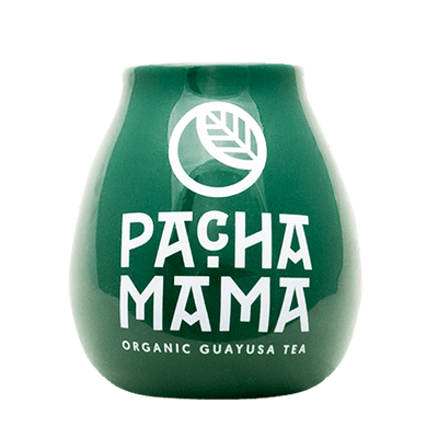 Mate de cerámica con logo Pachamama (verde) 350 ml