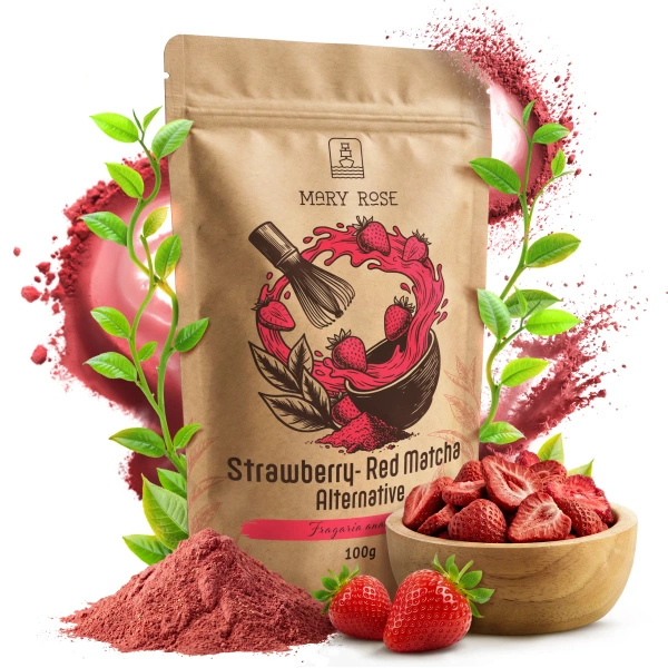 Mary Rose – Red Matcha Alternative – Fresa (en polvo) 100 g